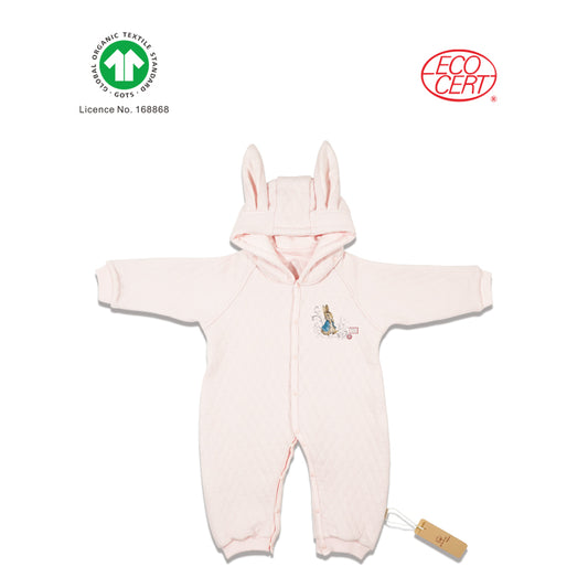 Peter Rabbit organic pink Bunny ears romper