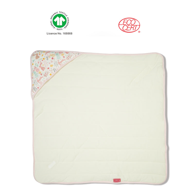 GOTS Organic Colour Rabbit Print Blanket (Winter)