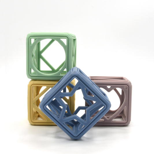 Baby cube silicone toy