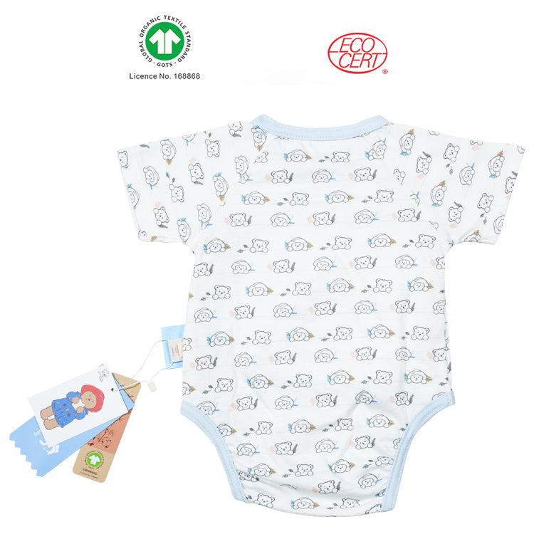 Paddington Bear GOTS Certified Organic Short Sleeve Side Button Shirt