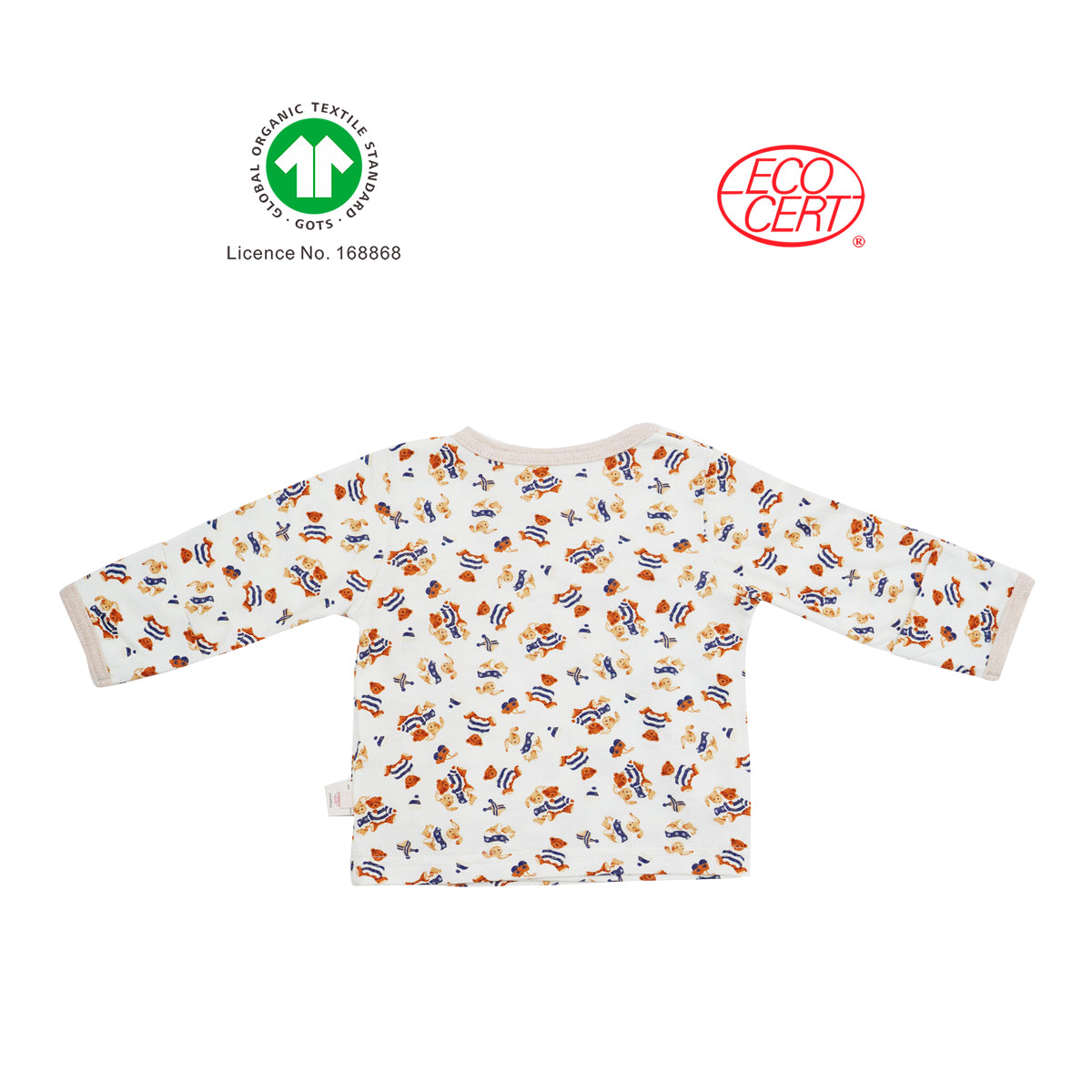 GOTS Certified Organic Baby Kimono Top Long Sleeves