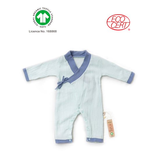 GOTS Certified Organic Doubled Muslin 2 in 1 Onesie (kimono/onesie)