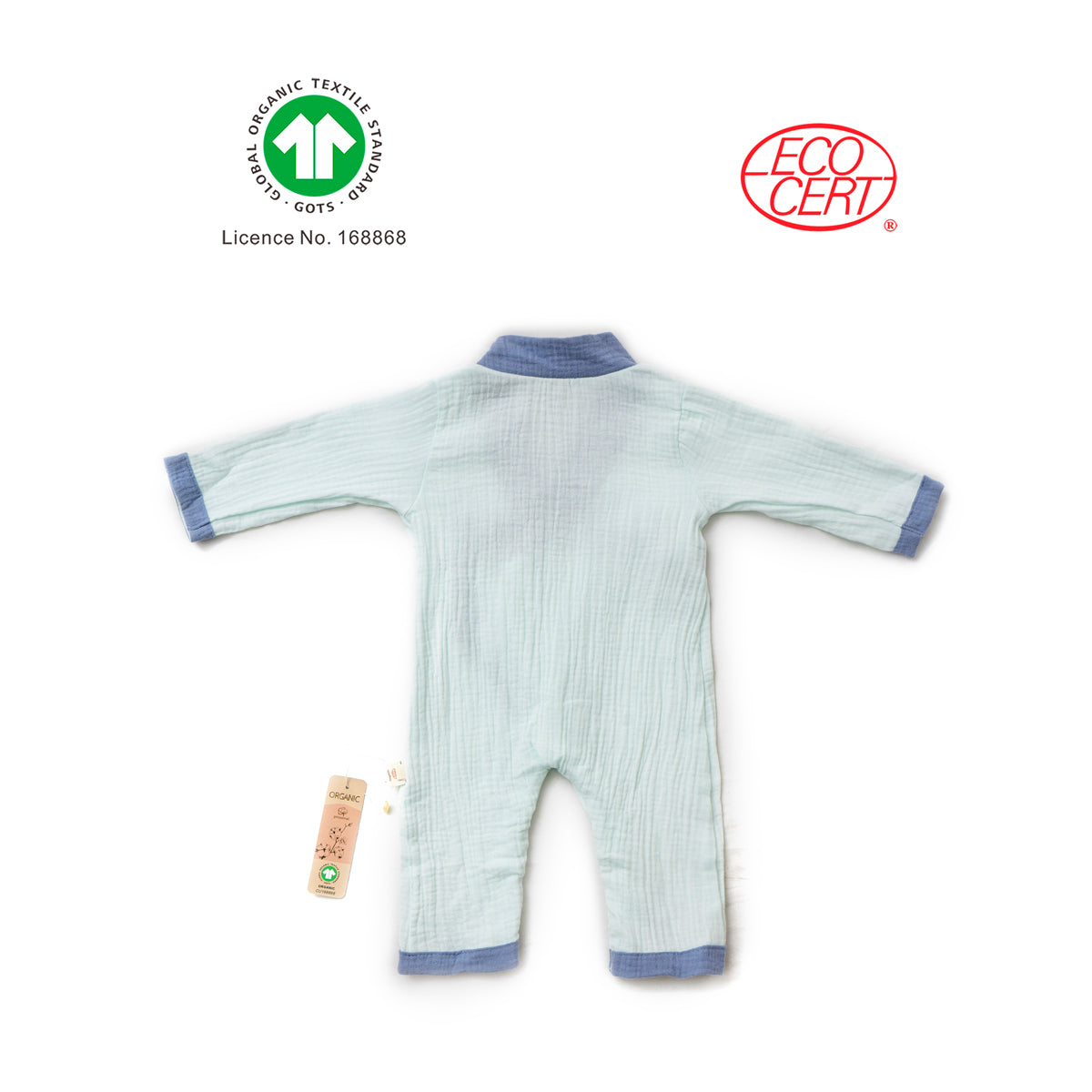 GOTS Certified Organic Doubled Muslin 2 in 1 Onesie (kimono/onesie)