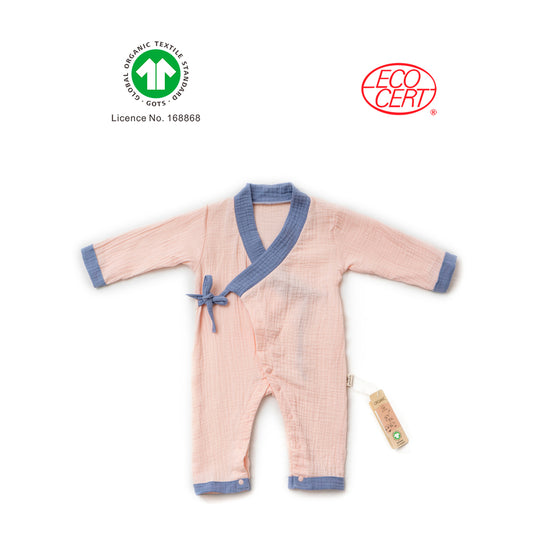 GOTS Certified Organic Doubled Muslin 2 in 1 Onesie (kimono/onesie)